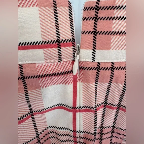 NWT Voodoo Vixen 50s Preppy Pencil Skirt Pink Plaid With Front Side Slit - S M - Picture 4 of 7